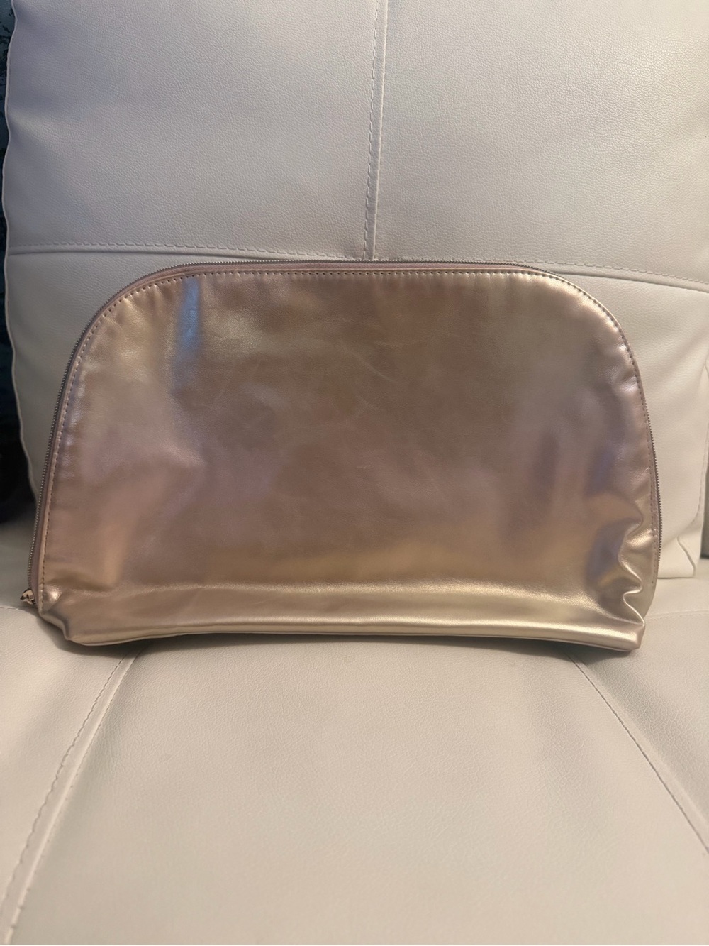 Metallic Rose Gold Travel Cosmetic Bag